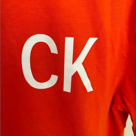 CALVIN KLEIN ORANGE T-SHIRT - NEW - SMALL - Picture 6 of 9